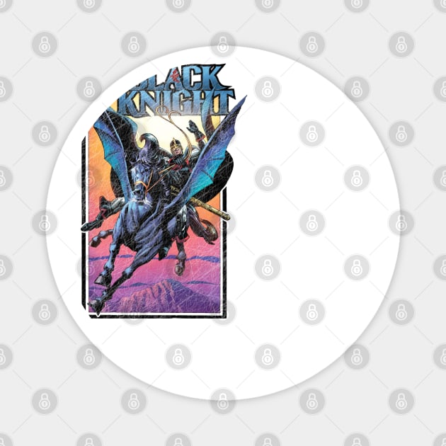 Black Knight Distressed Retro Design Magnet by The Collection